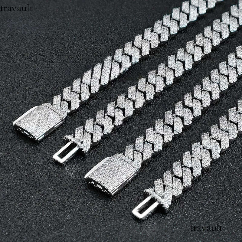 2025 New Arrival Hiphop Jewelry Micro Pave Sterling Sier VVS Moissanite 8MM Cuban Link Chains
