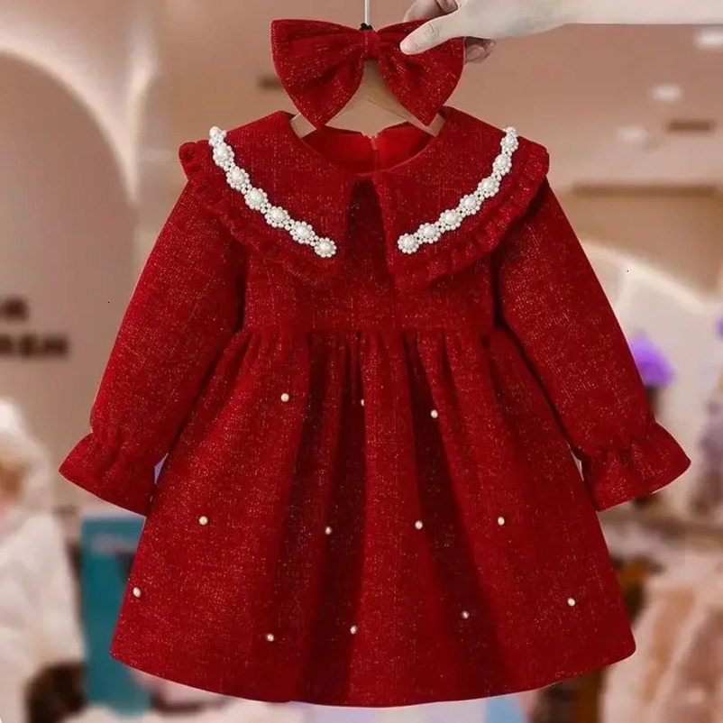 Girls Dress Autumn and Winter Childrens Princess Baby Winter Velvet Dress Kids Clothes baby girl dress without bow 241219