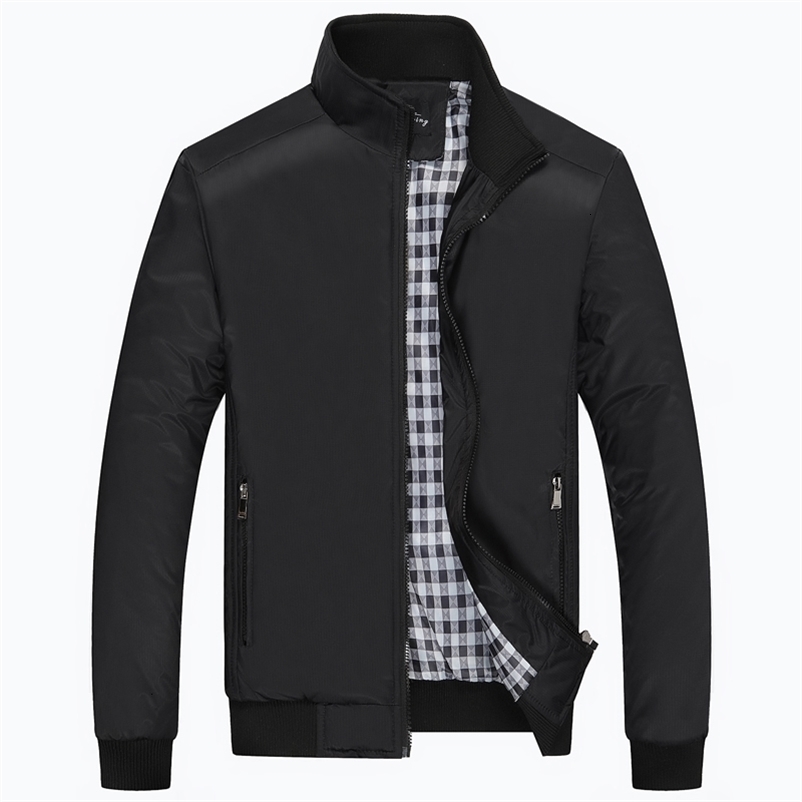 Men's Jackets Hight Quality Bomber Solid Casual Jacket Men Spring Autumn Causal Outerwear Stand Collar Sportswear Mens Jackets Plus Size M-5Xl 23