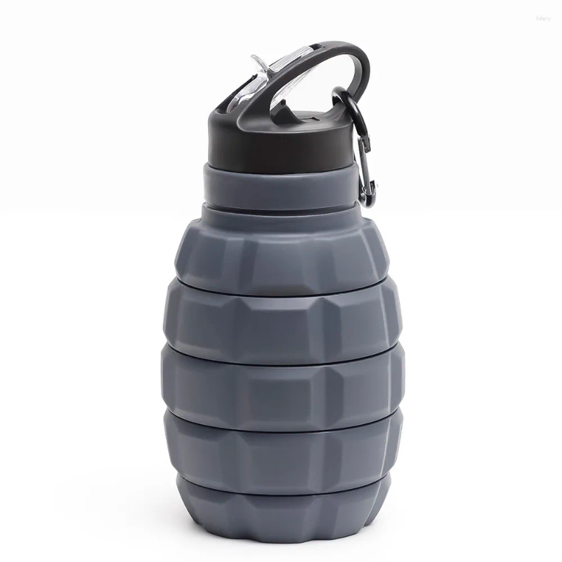Water Bottles Silicone Retractable Grenade Bottle 580ML Foldable Sports High Temperature Resistant Reuseable Drinking Cup Z260202