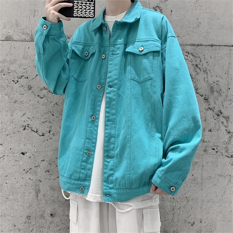 Men's Jackets Spring Men Streetwear Jeans Jackets Solid Color Denim Coats 230225