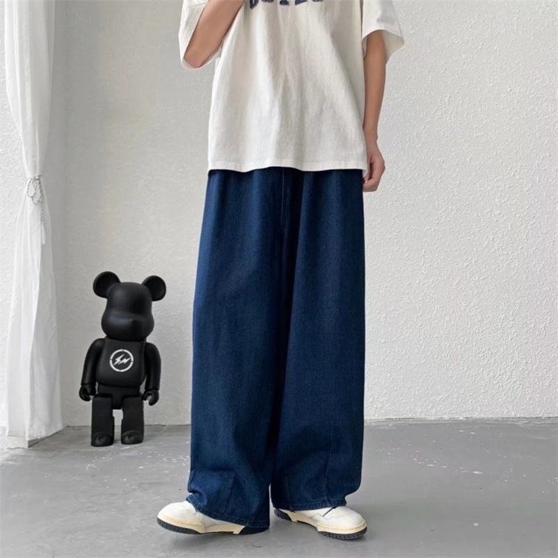Men's Jeans Oversized Jeans Men Fashion Blue Casual Wide Leg Jeans Men Streetwear Loose Hip Hop Straight Denim Pants Mens Trousers M-3XL 230308