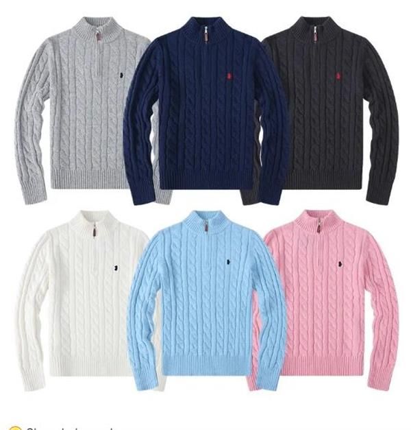 POLO sweater men quarter zip designer knit sweaters mens pullover half zipper luxury casual small horser jumper autumn wool women hoodie chandail cardigan pull