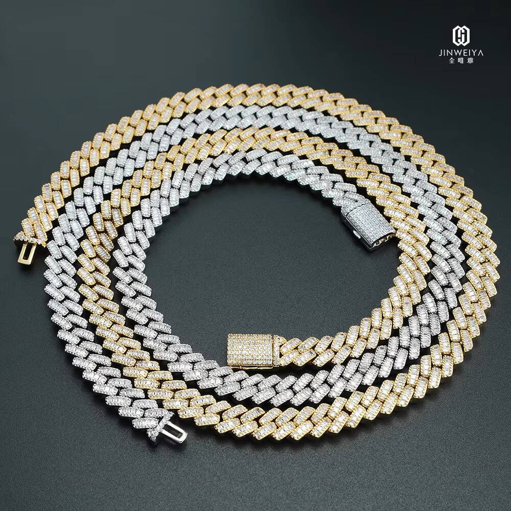 Customized Trendizable Hip Hop Streetwear Necklace GoldSilver and Rhodium Plated S925 Silver Cuban Rope Chain for Gift OEM New Arrival