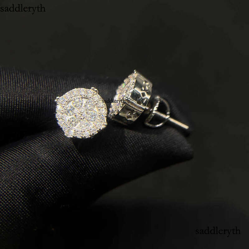 Designer Jewelry Wholesale Price Popular Hot Sale Iced Out Sterg Sier Jewellery Moissanite Vvs Screw Back Stud Earrings Category Gift b5
