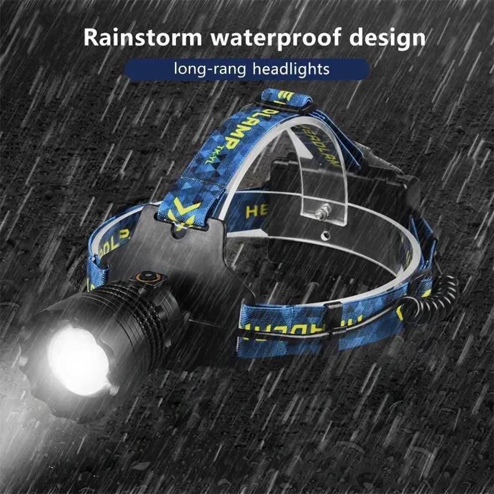 High Power Spotlight Long Rang Wick 4LED Headlamp Telescopic Zoom Head Flashlight Fishing Light Lamp Torch For Camping Fishing J250925