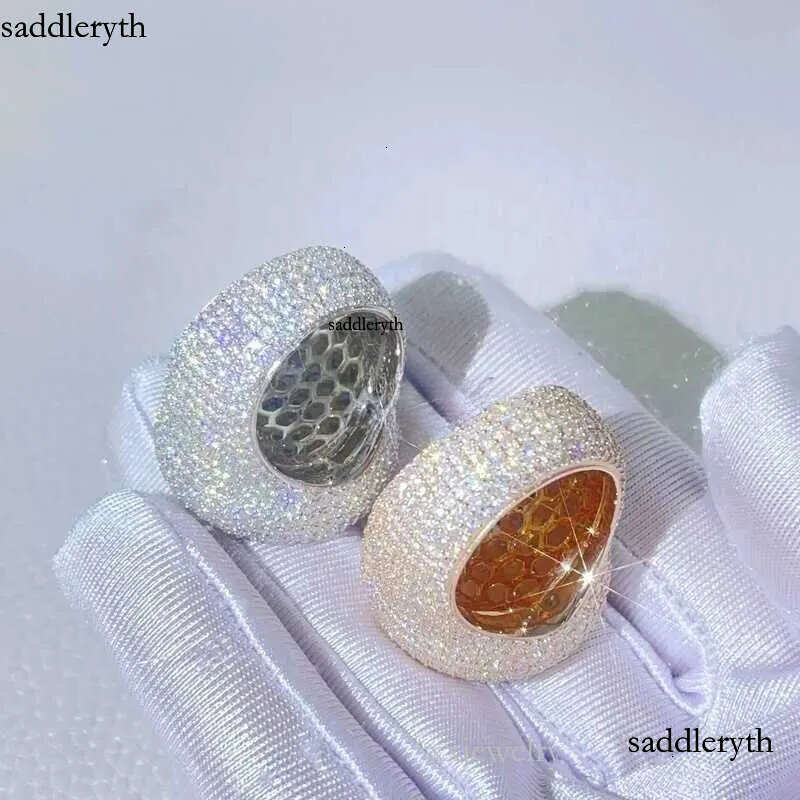 solid pass dia tester hip hop iced out men vvs moissanite rings sterg sier