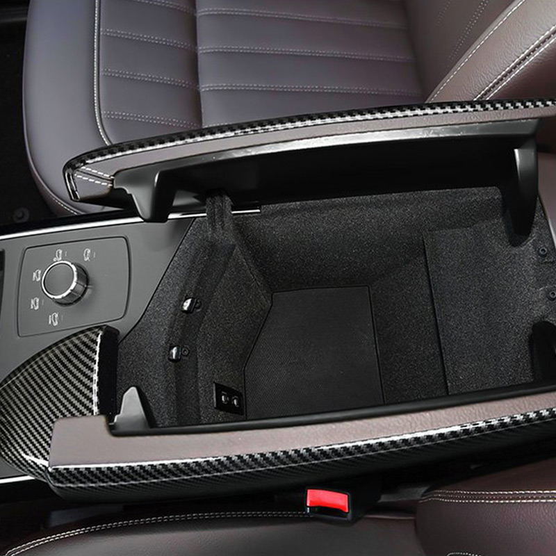 For Mercedes-Benz GLE GLS ML GL Class W166 X166 2012-2019 Carbon Fiber Car Center Console Armrest Box Panel Protection Cover Trim 350 400 500e 550 63 