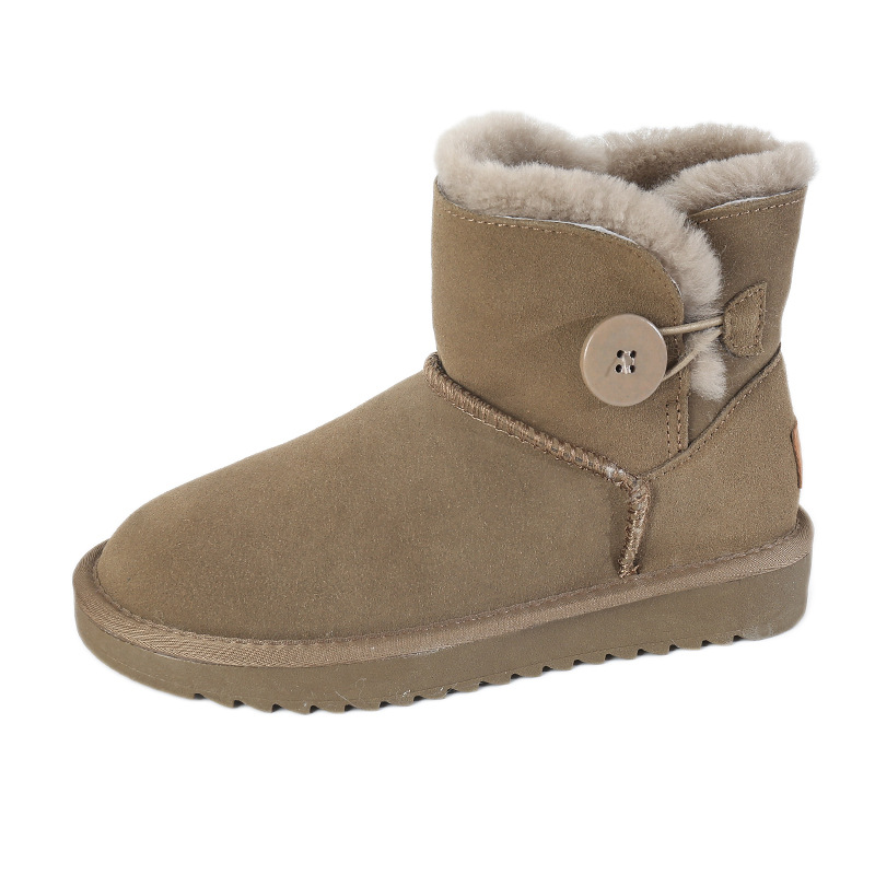 CE designer shoes Free shipping oxhide affordable luxury Winter anti slip snow boots with thick plush cotton shoes Ethereal black plain