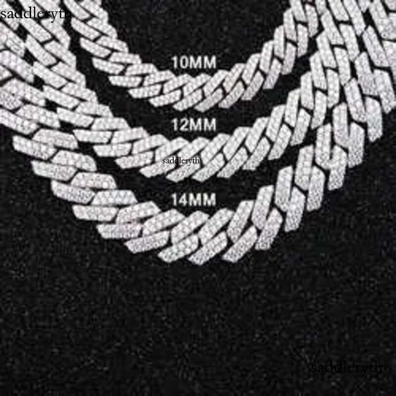 designer necklace cuban necklaces pass dia test 8-14mm wide gra moissanite gold sterg sier k chain for men hip hop chains