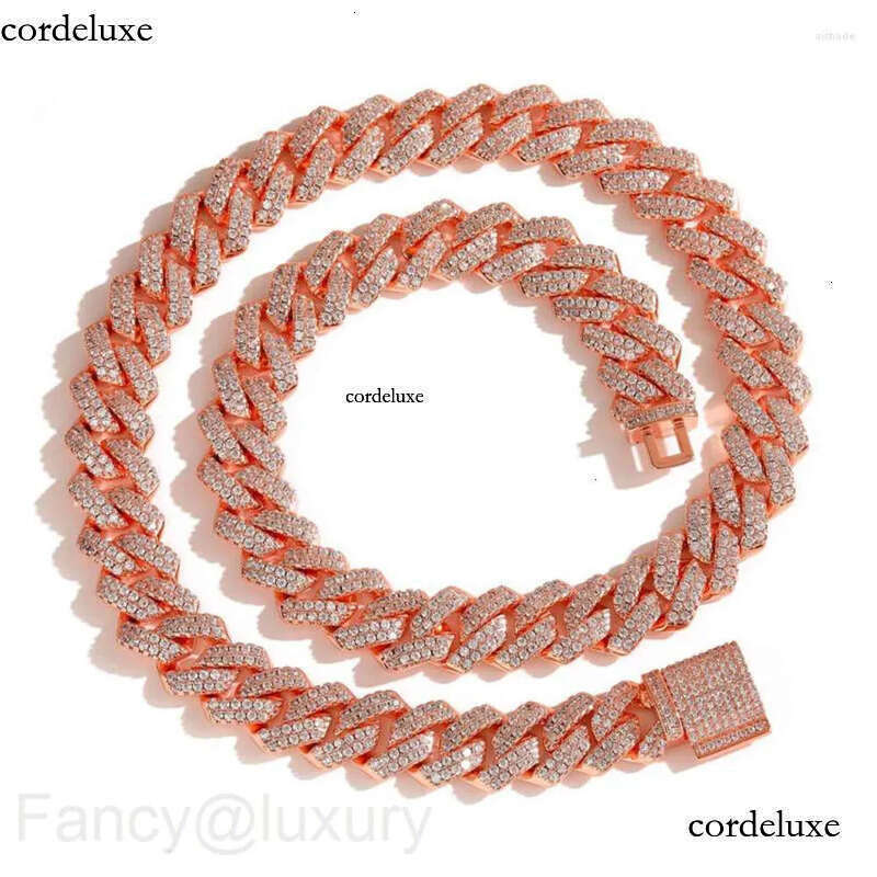 necklace moissanite chain Iced Out Cuban Chain 13MM Micro Paved CZ Stone Fashion Hip Hop Jewelry For Men Women Gift eb