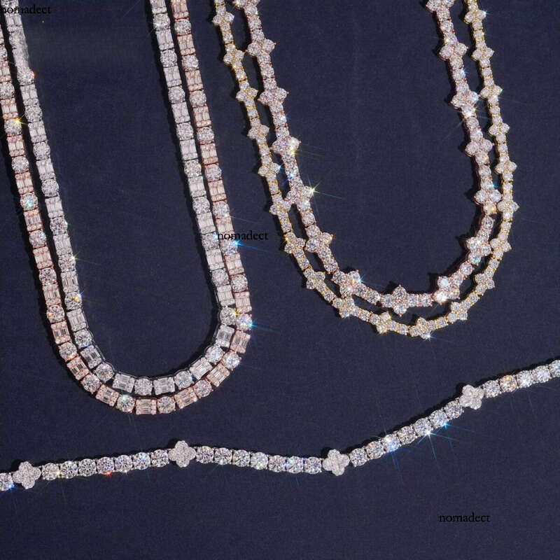 Hip Hop Jewelry Iced Out D VVS Necklace Collection Custom GRA Certificated Moissanite Tennis Chain for Men a4
