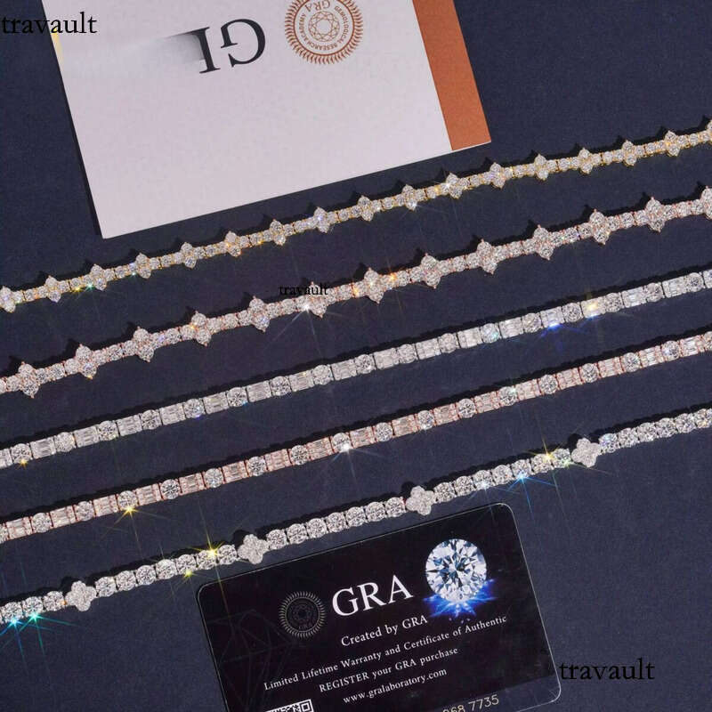 Hip Hop Jewelry Iced Out D VVS Necklace Collection Custom GRA Certificated Moissanite Tennis Chain for Men