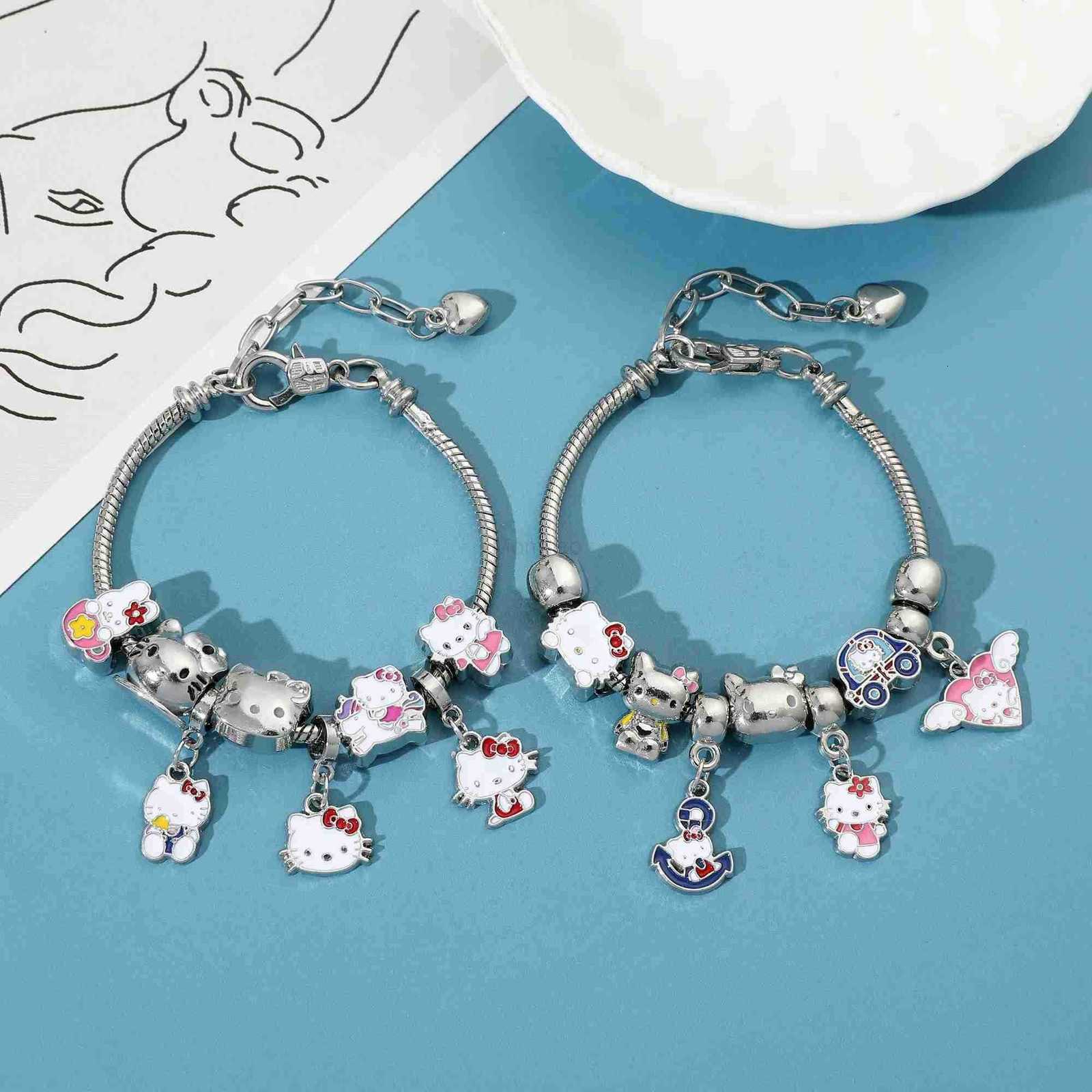 Sanrio Hello Kitty Adjustable Bracelet Cute Cartoon Anime Alloy Jewelry Stylish Daily Wear Perfect Gift for Fans L250925