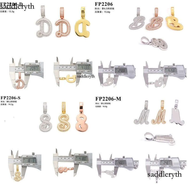 Hot selling new personalized letter hip-hop with sier Mosonite GRA certificate pendant that can pass through a dia pen
