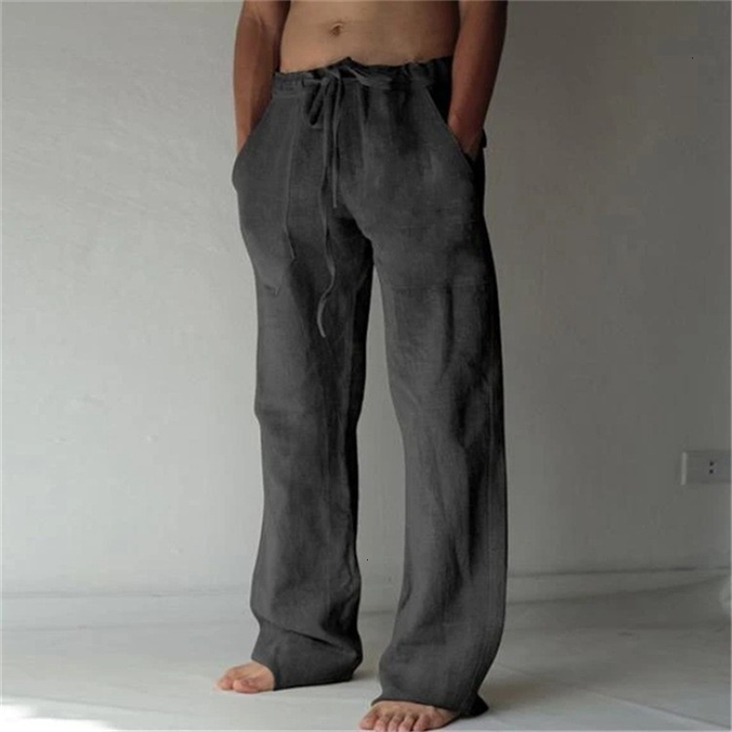 Men's Pants Vintage Men Cotton Linen Oversized Jogger Trousers Hip Hop Avatar Print Male Plus Size Loose Wide Leg Pants Men 230512