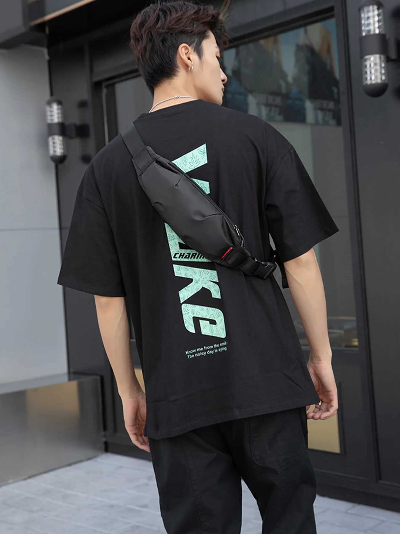 Men Fanny Pack Teenager Outdoor Sports Running Cycling Waist Bag Pack Male Fashion Shoulder Belt Bag Travel Phone Pouch Bags Z250918