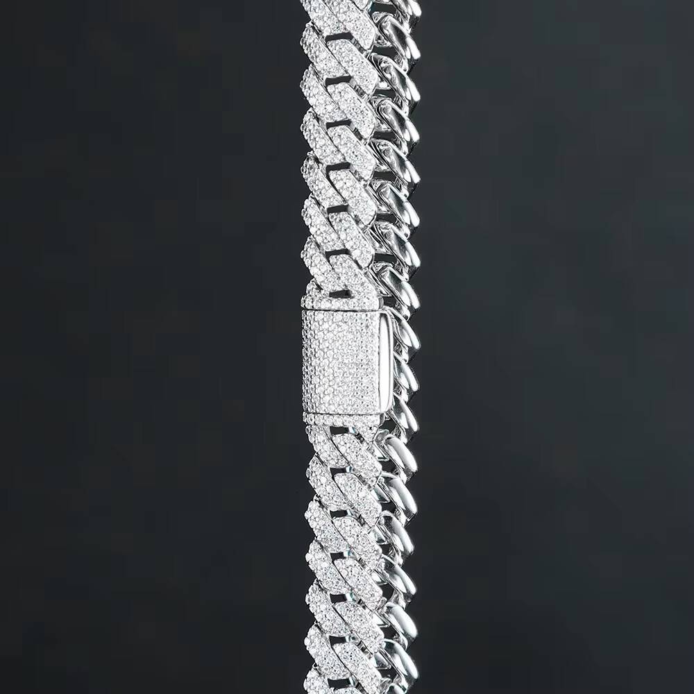 2025 Trendy Mens Hip Hop Cuban Chain Necklace Customized Trend S925 Silver with LabGrown Moissanite New Arrival Jewelry