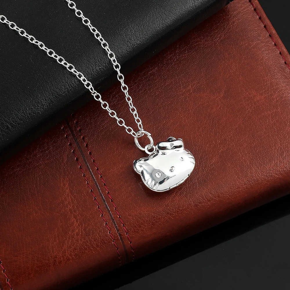 Sanrio Y2k Hello Kitty Necklace With Chain Imitation Pearl Necklace Korean Jewelry for Kids Girls Fashion Pendant L250925