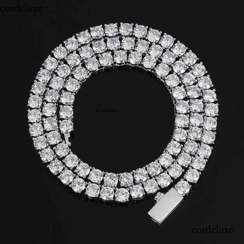 Hot sale bling pass dia tester hip hop copper 3mm moissanite tennis chain 20