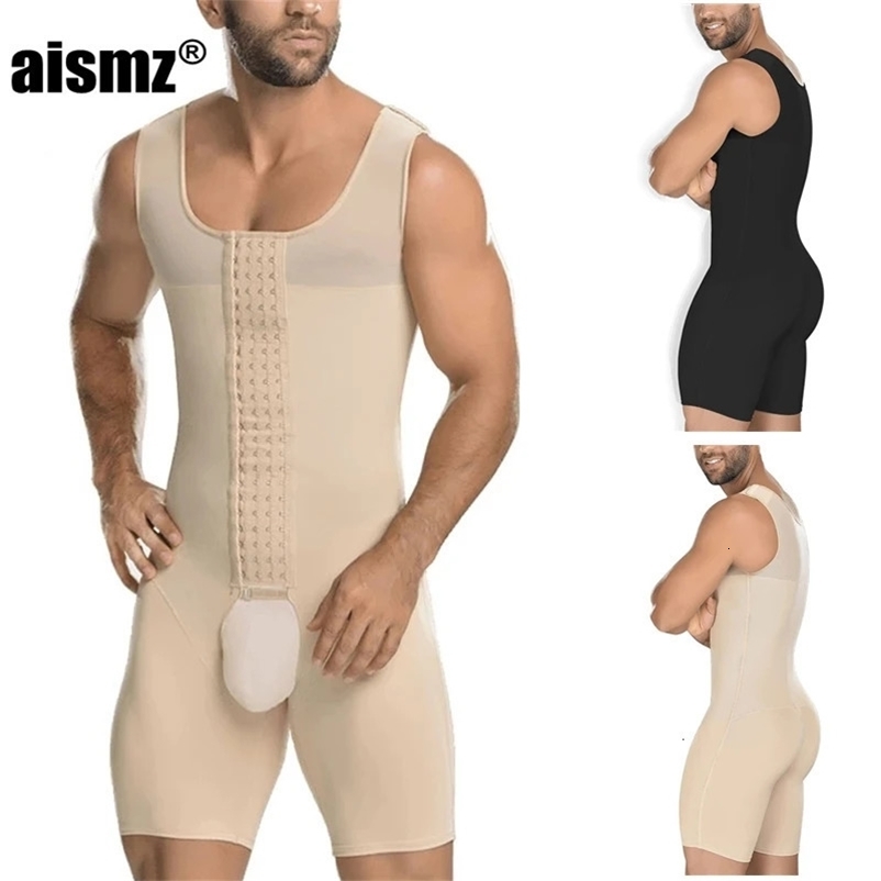 Aismz Compression Garments Fitness Corset Bodysuit Shapewear Shirt Girdle Shaper Liposuction Hip Lift Body Beauty Men Shapewear 240703