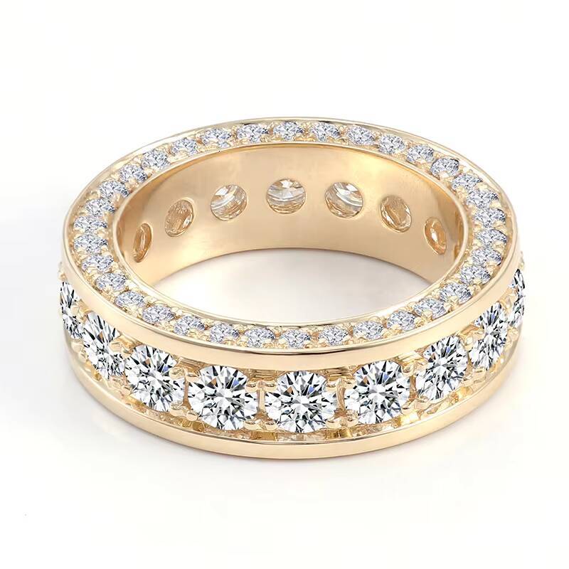 Custom Luxury 18K 14K 10K Solid Gold Moissanite Wedding Ring Iced VVS Diamond for MenMens Gift