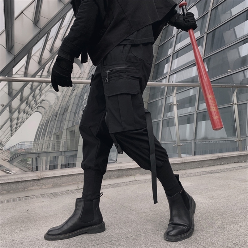 Men's Pants 13 Styles Hip Hop Streetwear Casual Men Ribbons Harem Jogging Pants Male Slim Fit Techwear Cargo Pants Multi-Pockets Trousers 230316