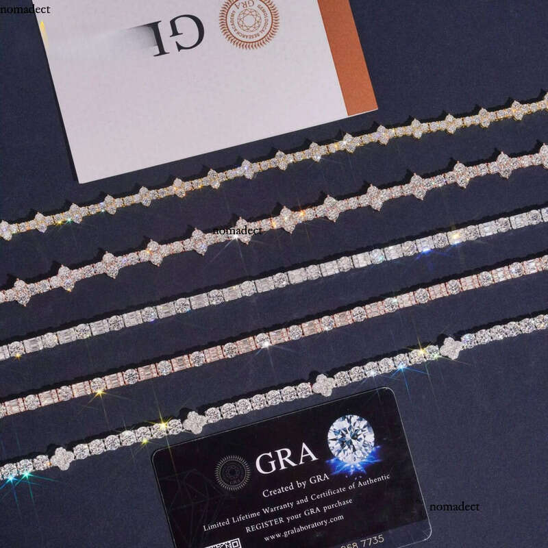 Hip Hop Jewelry Iced Out D VVS Necklace Collection Custom GRA Certificated Moissanite Tennis Chain for Men a4