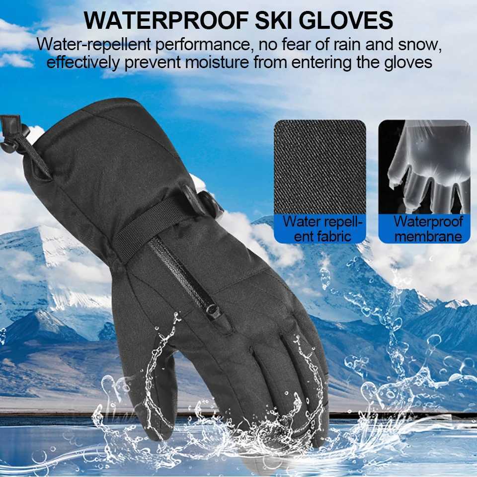 LOOGDEEL Ski Gloves Unisex Waterproof Touchscreen Function Warm Snowmobile Snow Snowboard Thermal Gloves Windproof Plush Mittens Z250925
