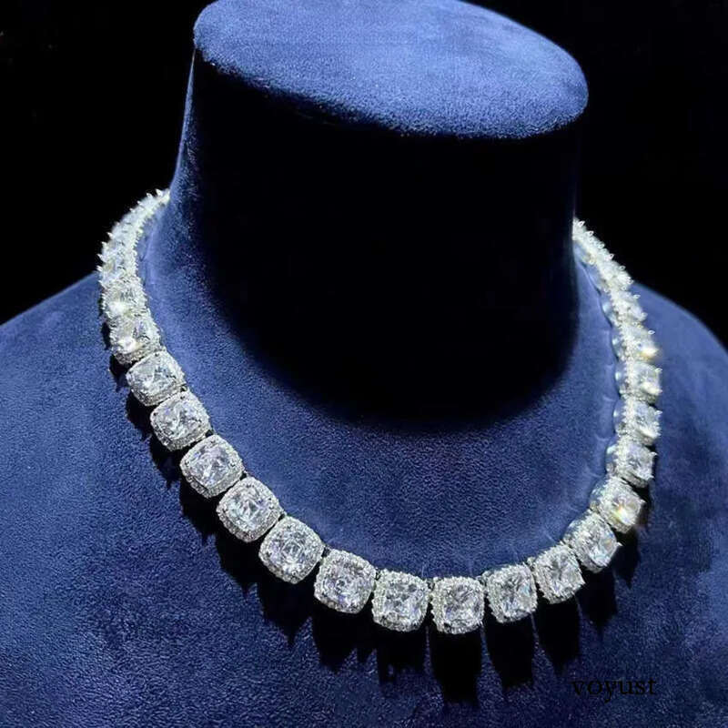 Lifeng Eent Cut Necklace Hand-set Craftsmanship10mm Rock Candy Tennis Chain d Vvs Moissanite Dia Chian