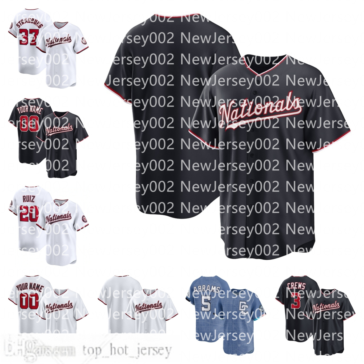 Nationals Jersey James Wood Dylan Crews Stephen Strasburg CJ Abrams Keibert Ruiz Lane Thomas Baseball Custom