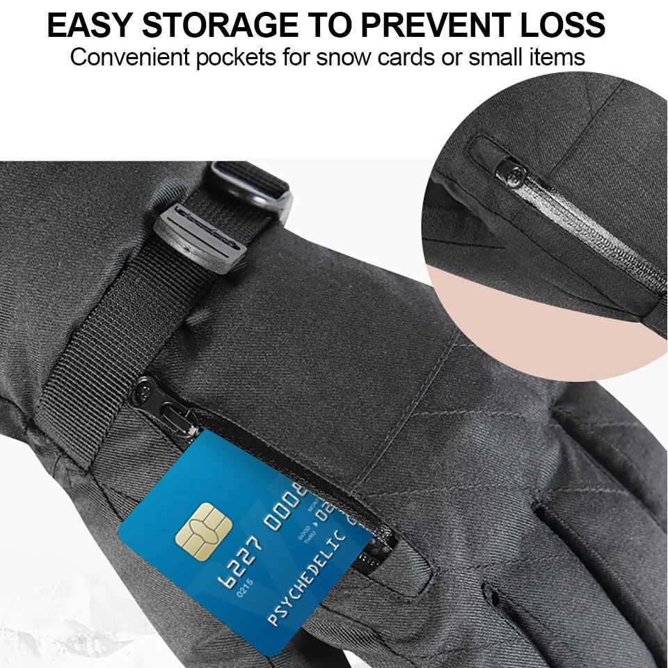 LOOGDEEL Ski Gloves Unisex Waterproof Touchscreen Function Warm Snowmobile Snow Snowboard Thermal Gloves Windproof Plush Mittens Z250925