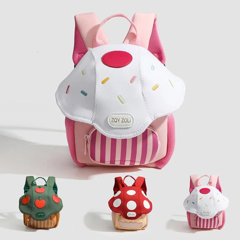 Kid Backpack Cute Mushroom Apple Kindergarten Cartoon Pink Mini Travel Bag Schoolbag Preschool Gift for Toddler Girl Boy 3-6 250514