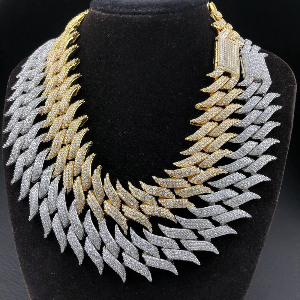 Hip Hop Jewelry Iced Out Cuban Link Chain Necklace Men