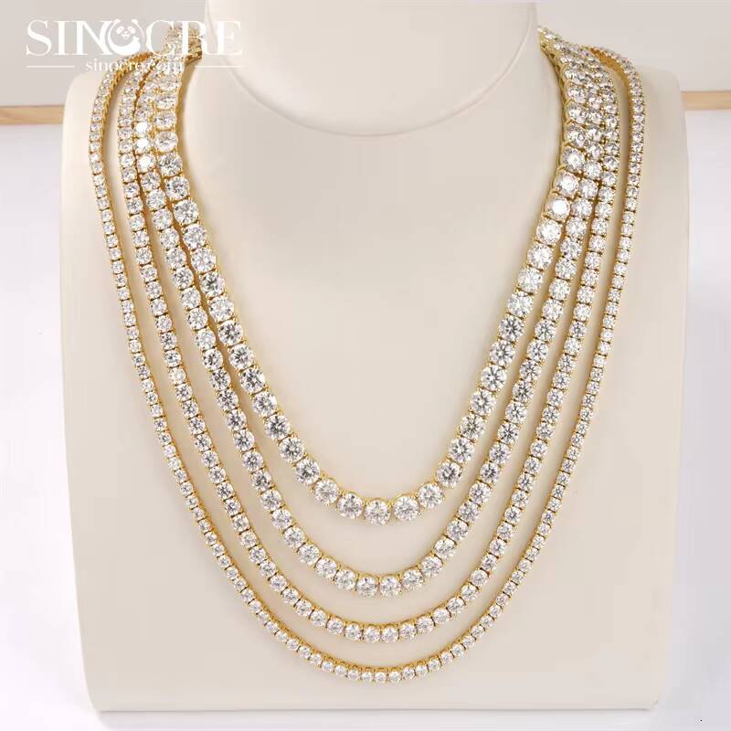 5mm Moissanite Tennis Chain Necklace Bracelets For Women Men