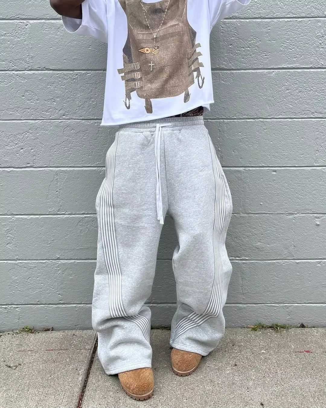 Y2k Embroidered Gray Casual Pants Camo Functional Tactical Functional Baggy Men Women Retro Premium Jogging Drawstring Sweatpant7 D250925