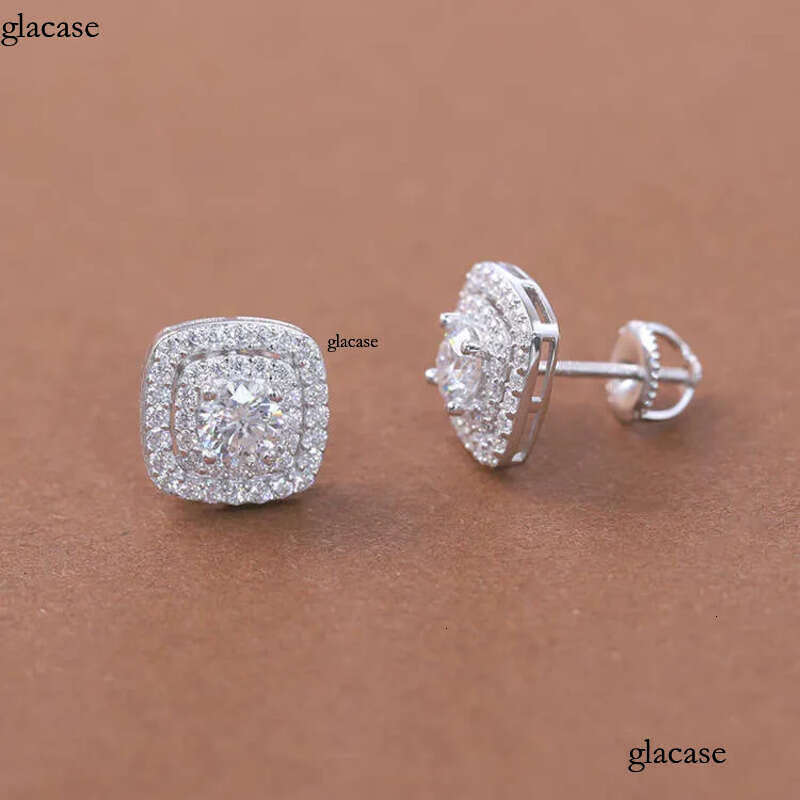 Fashion Fine Jewelry 5mm Round Dia S Sier GRA Moissanite Hip Hop Stud Earrings For Men Women