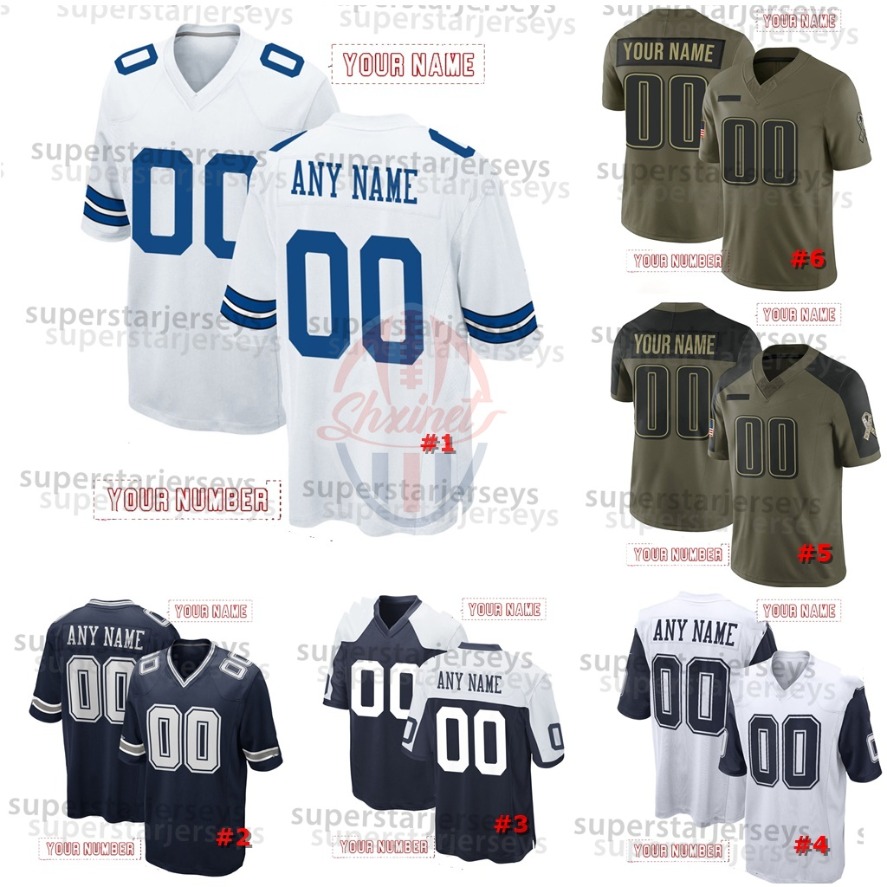 2025 Olive Salute Ceedee Lamb 88 Dak Prescott 4 Trevon Diggs 7 Micah Parsons Ferguson 87 22 E.Smith Personalized Custom Football Jerseys Custom Any Number Name 222