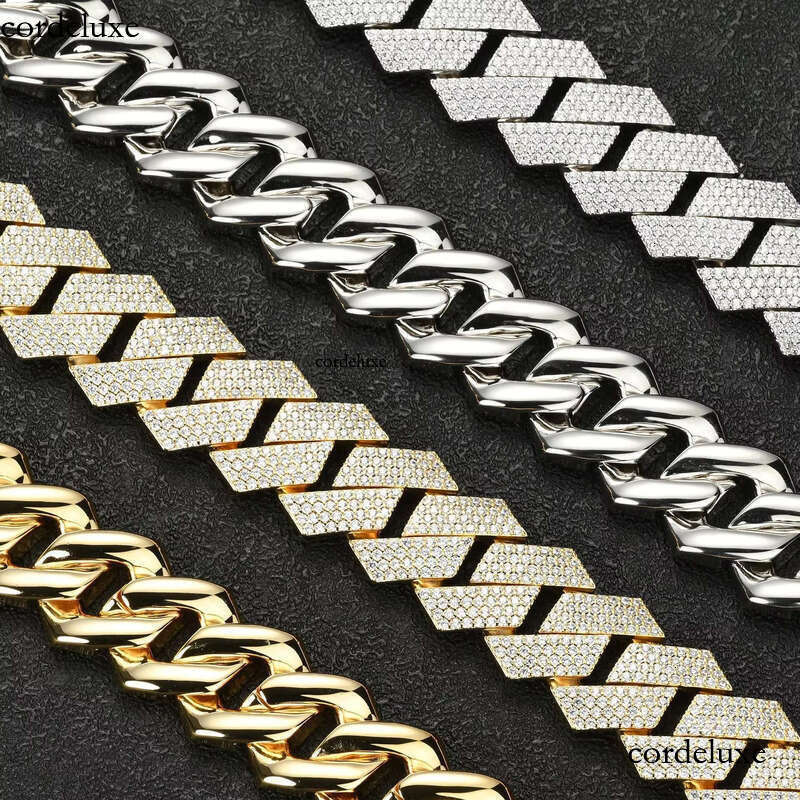 Plated Hip Hop Jewelry Necklace Cuba 14mm Wholesale Cuban Link Chain Gold Gift Hiphop Unisex Li Zircon Precious Metal Alloy fe