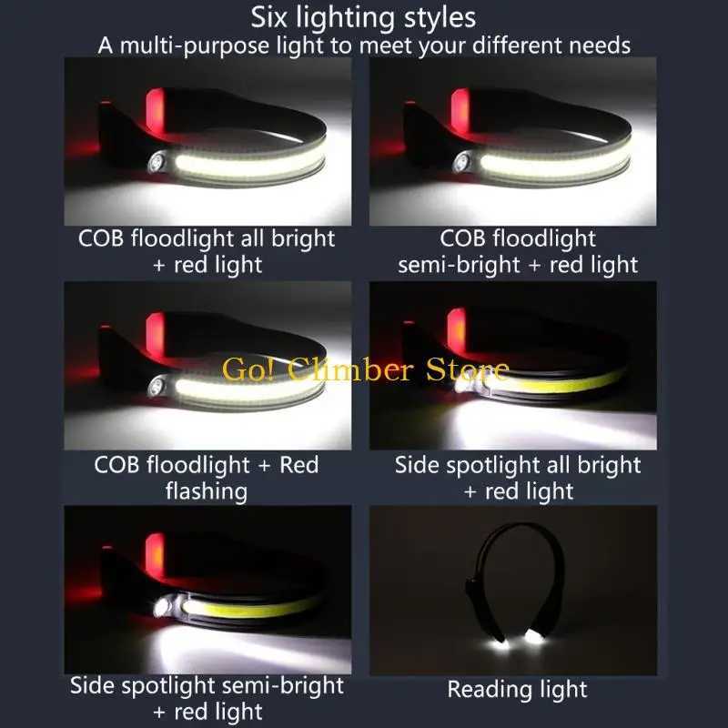 Q84C LED Head Torch Rechargeable Headlamps Headlights with Motion Sensors WaterResistant Lightweight Sensors Head Flashlight J250925