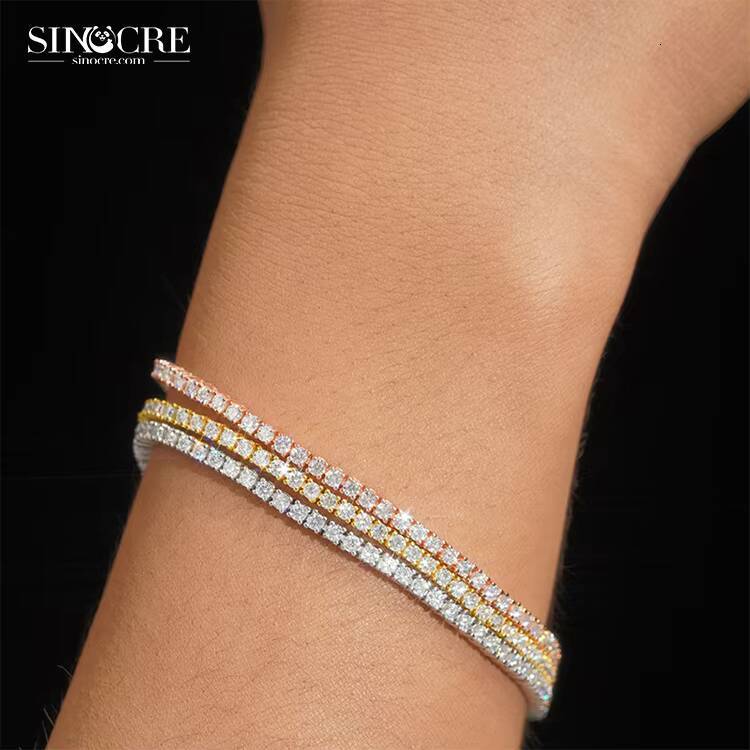 2mm Tennis High Quality S925 Sterling Moissanite 925 Chain Bracelet