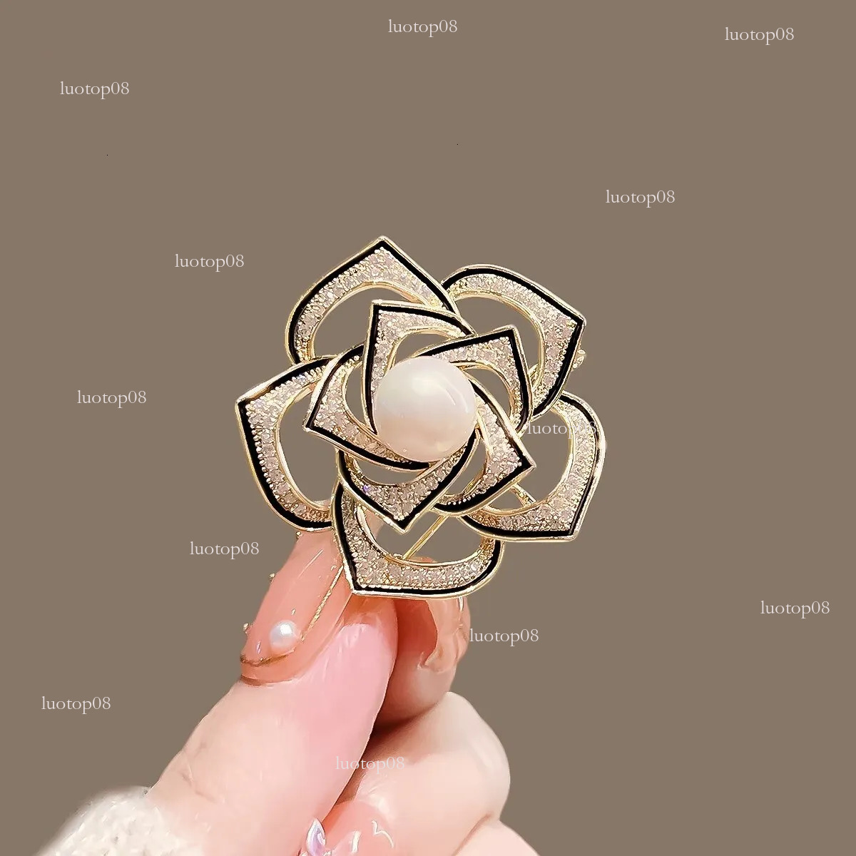designer brooch 3d french hollow camellia exquisite highend design elegant style simple pin accessory for women brooches designer brooch