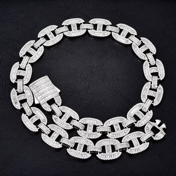 Customized Trendized Full Iced Out Mens Bling Hiphop Cadena Jewelry Rhinestones Diamond Cuban Link Chain