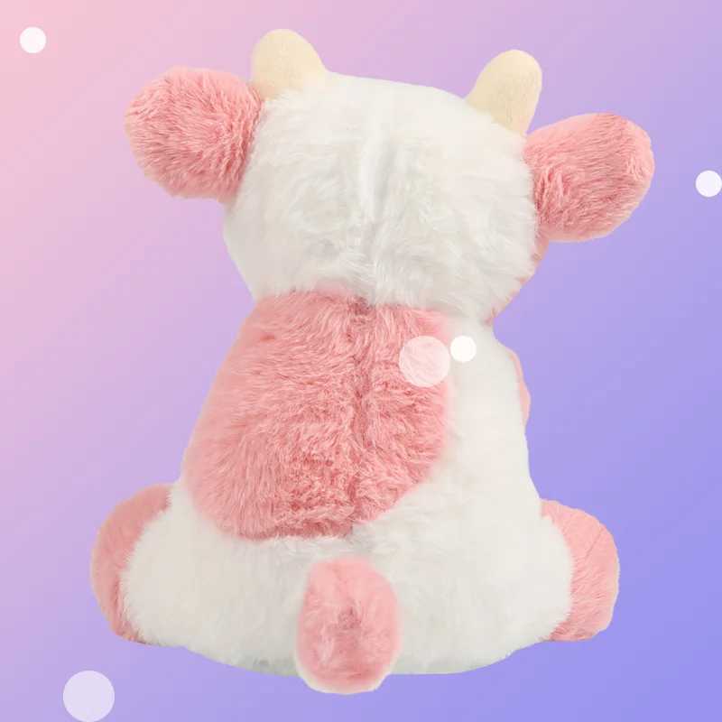 4Colors Sitting Strawberry Cow Soft Stuffed Animals Cow Throw Pillow Childrens Playmate Sleeping Pillow Birthday Gift for Girls C250925