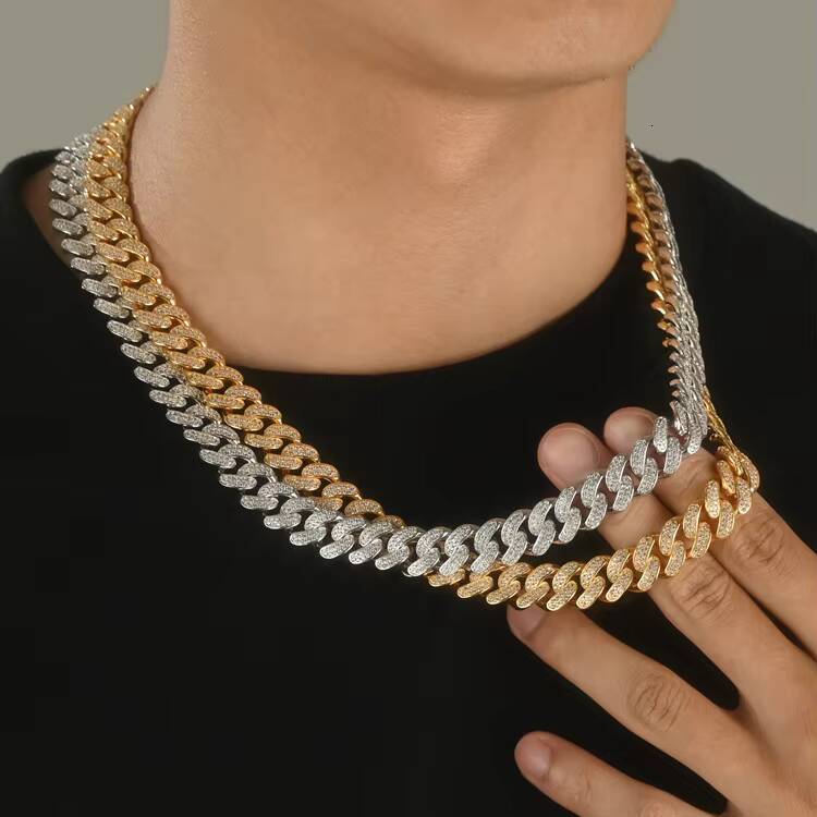 High Quality 925 Silver Moissanite Cuban Chain 12mm Iced Out Hip Hop Jewelry for Men Gift Idea with GRA Certificate