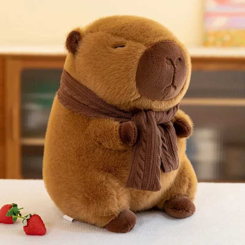 2535CM Hot Plush Stuffed Doll Cute Scarf Pufferfish Plush Kawaii Animal Toy Childrens Birthday Gift Capybara Doll Kids Toys C250925