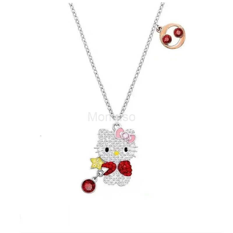 Sanrio Hello Kitty Necklace Anime Sanrio Cat Twelve Zodiac Diamond Pendant Sweater Chain Clavicle Chain Couple Jewelry Gift for Girls L250925