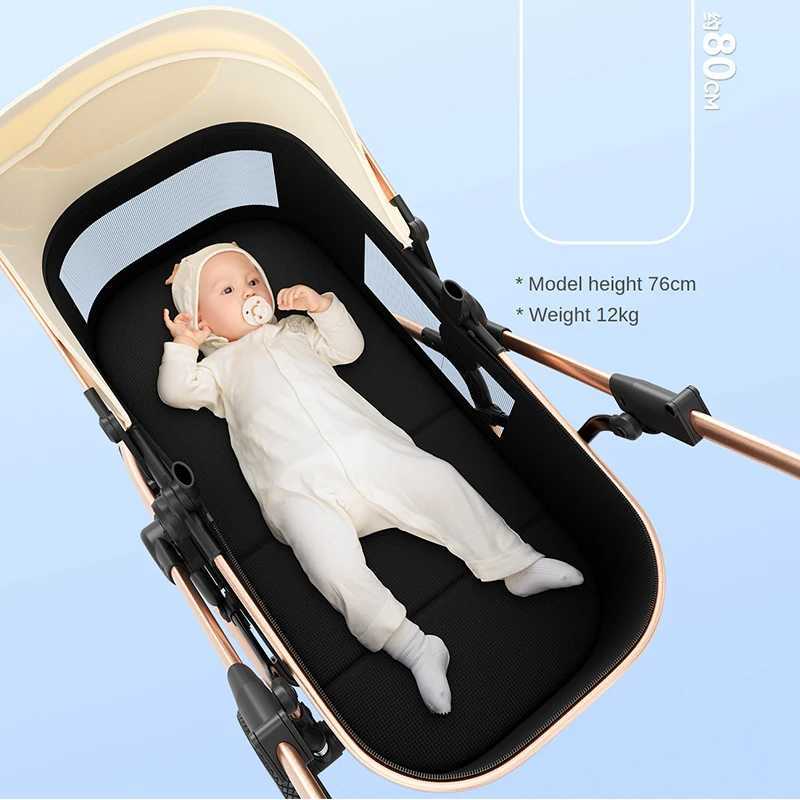 Baby Stroller High Landscape Can Sit and Lie Down Lightweight Folding Twoway Newborn Baby Stroller Folding Sleeping Basket Z250924