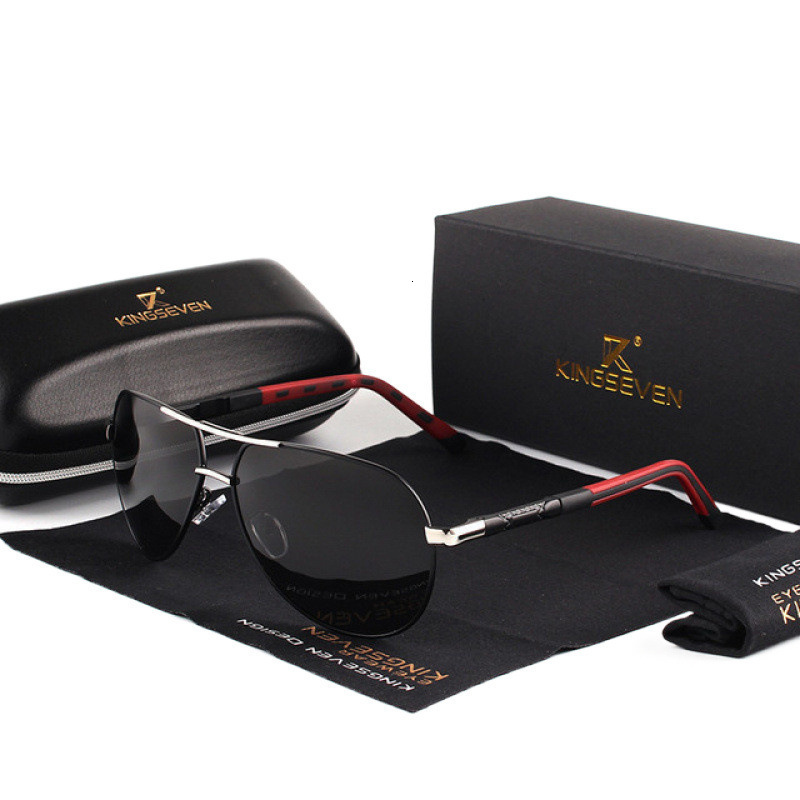 Sunglasses KINGSEVEN Driving Men's Polarized Sunglasses Ultra Thin Temples Pilot Sun Glasses For Men UV400 Retro Eyewear 230414