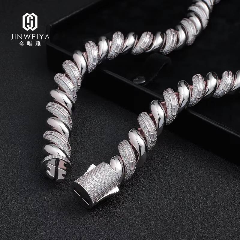 New Design Diamond Hip Hop Necklace Moissanite Brass Rope Chain Iced Out Chain for Men Women Necklace